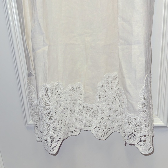 Zara white ivory linen lace maxi dress long backless summer knit limited edition - Picture 3 of 9